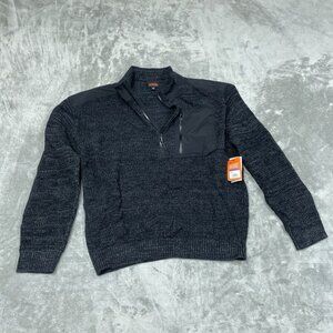 Bass Outdoor Mixed Sweater XXL Black Beauty 1/4 Zip Pullover NWT 6405